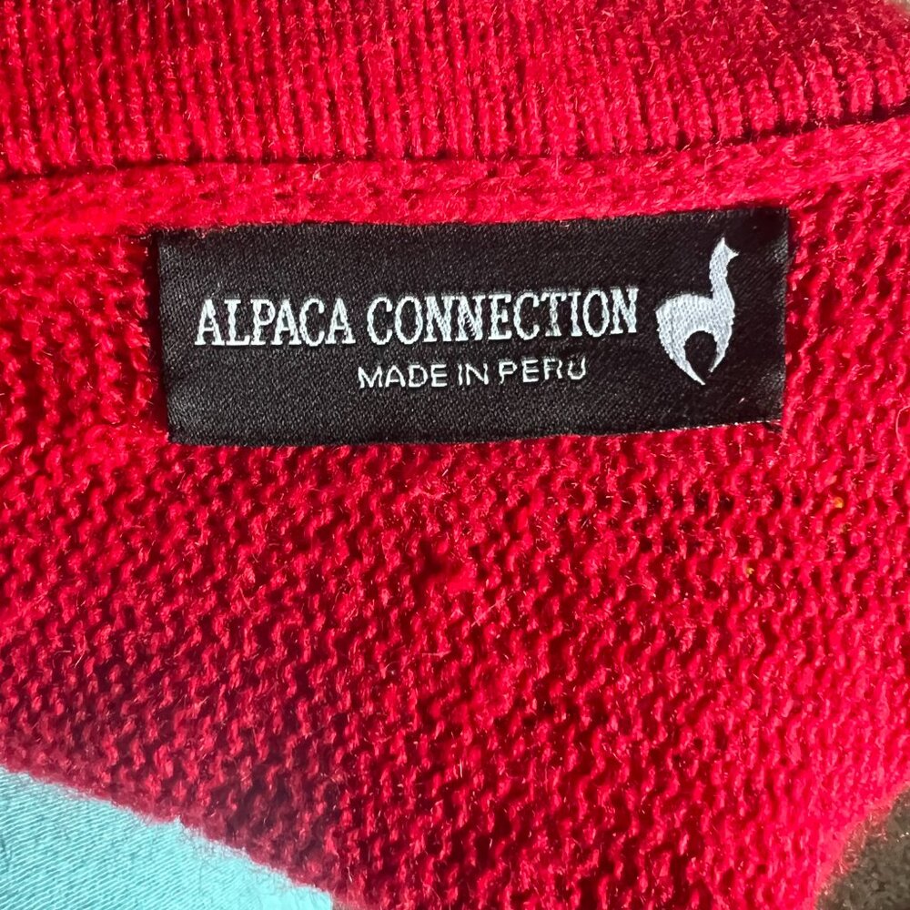 Alpaca Connection Sweater Shawl One Size Red Azte… - image 4